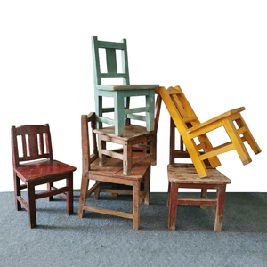 民俗老物件小椅子小板凳靠背椅老榆木换鞋凳二手小竹椅80年代摆件