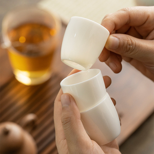 单杯陶瓷小杯子羊脂玉瓷杯定制德化羊脂玉白瓷茶杯功夫茶具品茗杯