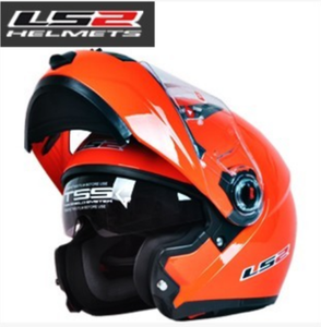 新款LS2摩托车揭面盔双镜片防雾秋冬四季全盔赛车跑车骑行头盔