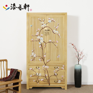新中式彩绘香樟木全实木衣柜防虫大容量储物卧室双门立柜整体家具