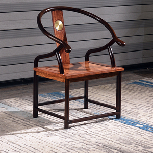 刺猬紫檀红木圈椅三件套新中式太师椅花梨木官帽椅实木椅子围椅