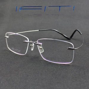 ifiti 意形钛眼镜架F3846W1200男女款无框超轻记忆钛配镜近视镜框
