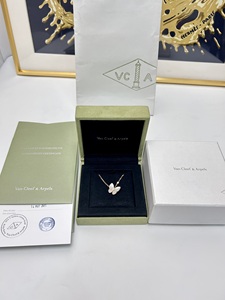 梵克雅宝/VCA 女士项链 全套带票 珍珠贝母钻石蝴蝶项链 情侣礼物