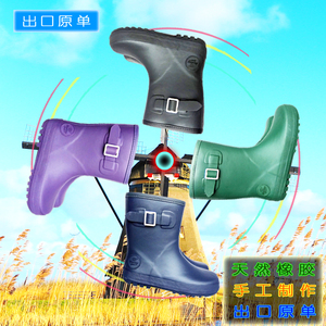 Ha* Sp*t日本出口原单透气轻便柔软天然橡胶儿童雨鞋小学生雨靴