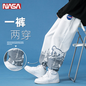 NASA裤子男潮ins春夏青少年宽松阔腿运动裤潮流薄款束脚休闲长裤