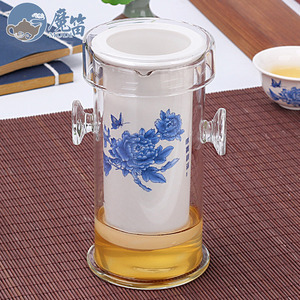 泡红茶专用茶具用品玻璃双耳冲茶器陶瓷花茶泡茶壶茶杯小套装家用
