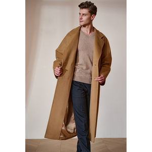 riz 时尚男士必不可少的单品 高端驼色羊绒大衣中长款羊毛呢外套