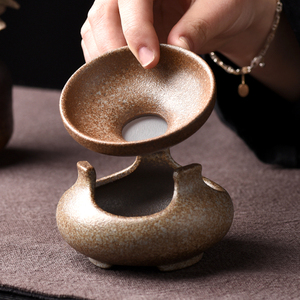茶滤复古陶瓷茶漏一体创意滤网茶叶茶隔过滤器泡茶漏斗办公室茶具