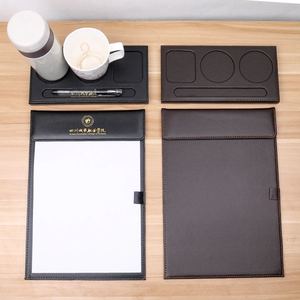 皮质会议室茶杯垫 商务a4文件夹板夹 磁性书写字垫板可定制印LOGO