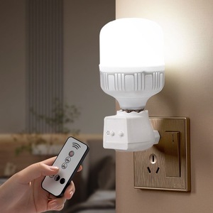 E27遥控直插式led插座灯泡带开关插头节能电灯超亮客厅卧室墙壁灯