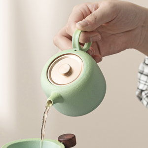 极素皇雅小茶壶陶瓷壶只此青绿茶具家用迷你功夫泡茶壶单壶带过滤