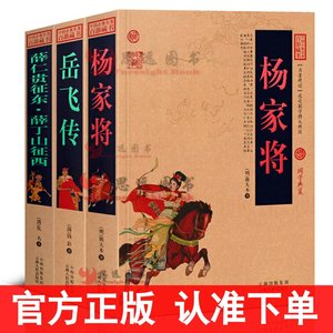 中国名将传记【套装3册】岳飞传+杨家将+薛仁贵征东薛丁山征西 带注释白话文正版国学经典书籍中国古典名著百部藏书岳飞传钱彩原著