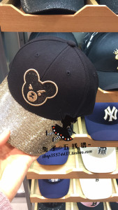 韩国寄回mlb帽子春夏秋冬棒球帽鸭舌帽NY17新款亮片小熊队 附小票