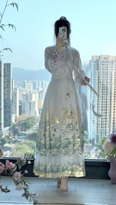 新中式国风白色马面裙套装女夏季春秋改良明制汉服日常通勤两件套