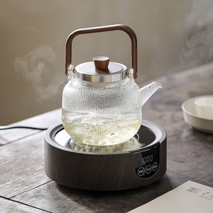 玻璃自动红茶泡茶器小号电陶炉蒸煮茶壶高端家用养生壶提梁壶套装