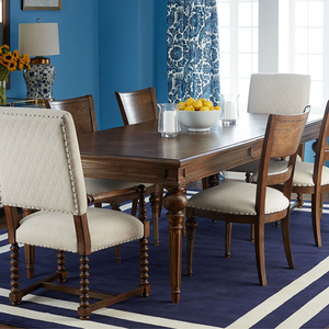 美式乡村实木餐桌椅子组合长方形餐厅饭桌家用简约北欧小户型定制