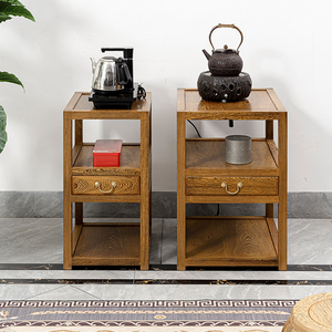 红木茶几鸡翅木茶水台实木茶桌边几新中式原木简单电炉小茶台整装