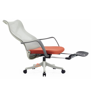 护枕一体商务办公椅可躺午休电脑椅带脚踏多功能调节升降网布椅