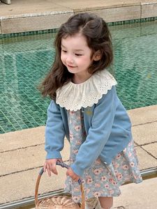 2023新款韩版女童甜美风长袖毛衣开衫女宝宝春季薄外套百搭长袖