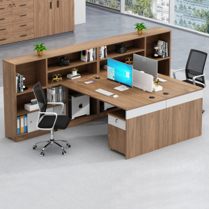 财务办公桌椅组合屏风员工位现代两人位带侧柜办公桌办公室桌子
