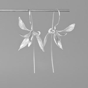 山霖《空谷幽兰》S925纯银耳环 原创设计 立体兰花朵中国风复古美