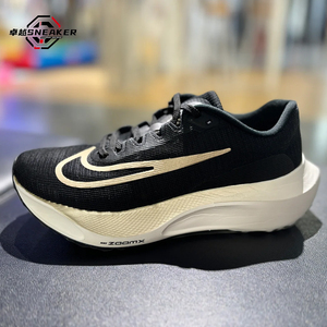 Nike耐克男鞋Zoom Fly5网面透气竞速碳板运动跑鞋黑金DM8968-002