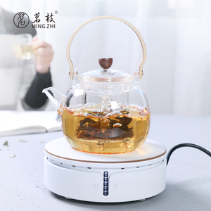 茗枝耐热玻璃茶壶大容量办公室茶水分离煮茶器家用小型电陶炉蒸茶