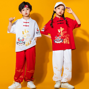 小学生运动会开幕式服装儿童啦啦队演出服男童汉服班服中国风六一