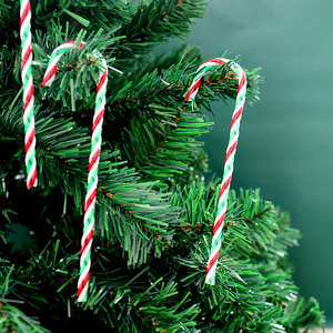 圣诞树装饰拐杖亚克力15cm小拐杖圣诞节拍照道具场景布置红绿拐杖