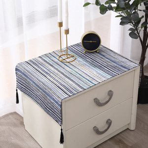 现代简约床头柜盖布防尘罩床头柜洗衣机布艺棉麻北欧长方形小桌布