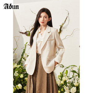 【商场同款】Abun2024年春季新品纯色西装外套女时尚气质