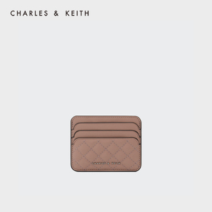 热品回归CHARLES＆KEITH女包CK6-50680926绗缝菱格迷你卡包钱包