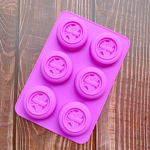 手工皂硅胶模具 精油蜂蜜皂模型磨具 圆形六孔小蜜蜂皂模约出50克