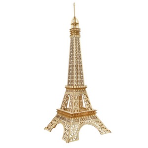法国大巴黎铁塔模型木质3D立体拼装拼图木制建筑模型礼盒装成人