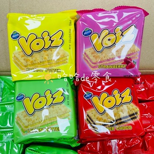 特价泰国VOIZ牌夹心饼干奶油味柠檬味草莓味巧克力味旅行分享126g