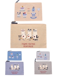 日本新款刺绣猫咪布艺证件袋文件袋证件收纳包手拿包套包收纳881