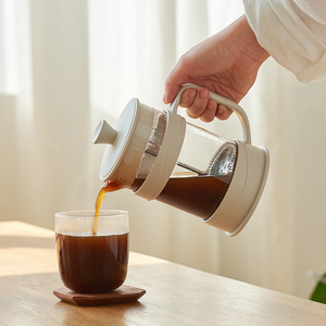 肆月法压壶家用咖啡手冲壶煮咖啡过滤式器具耐热玻璃咖啡过滤杯