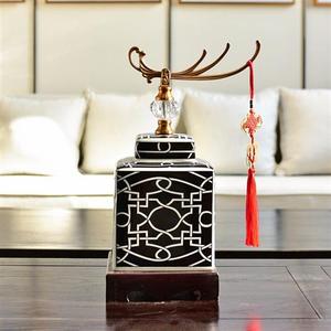 墨菲 新中式创意陶瓷摆件现代美式家居客厅玄关工艺软装饰品摆设