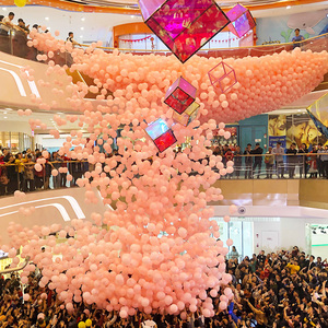 气球雨网下落掉落网气球放飞网兜公司商场开业搞活动派对道具用品