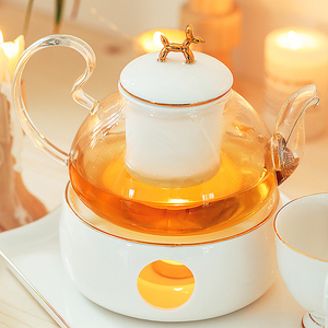 日式陶瓷玻璃蜡烛水果茶壶英式下午茶茶具欧式花茶杯套装花茶茶具