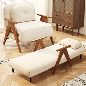 申亚懒人沙发可折叠两用多功能家用小户型实木单人沙发床2024新款