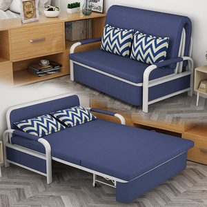 多功能沙发床可折叠客厅两用小户型单人1.2双人1.5米排骨架床实木
