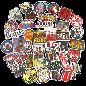 欧美复古摇滚贴纸吉他面板装饰贴画朋克反叛rock音乐乐队标志涂鸦