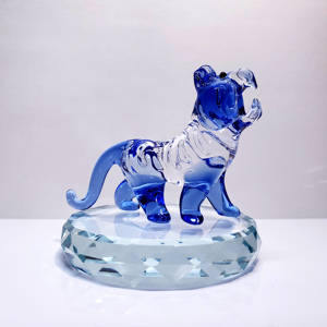 琉璃小老虎生肖摆件礼品手工制作水晶玻璃创意饰品动物属相工艺品