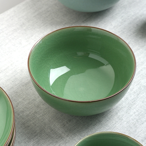 青瓷汤碗创意哥窑冰裂纹中式汤面茶碗家用陶瓷大号饭碗日式泡面碗