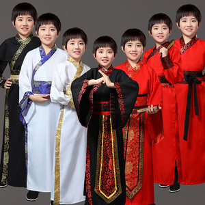 儿童古装汉服男 古代 学生 中国风国学服装幼儿孔子大臣演出服