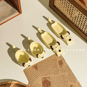 ins可爱陶瓷味碟 创意小狗造型蘸料碟家用筷子托筷架调料酱油碟子