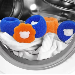 洗衣机小熊清洁球粘毛去污洗衣防缠绕海绵洗涤球便捷去污清洗衣球