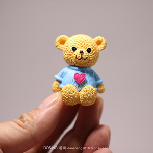 可爱 穿衣服泰迪熊 卡通小熊 塑料 手办公仔模型 动物小摆件玩偶