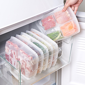 冻肉分格盒子冰箱保鲜盒冷冻分装盒分隔食物收纳盒葱姜备菜储藏盒
